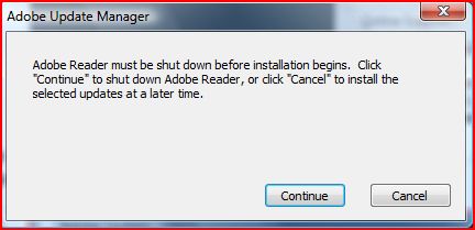 Adobe Reader Shut-down