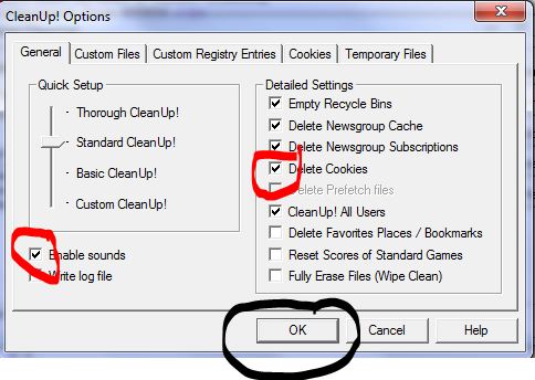 Removing checkmarks in options
